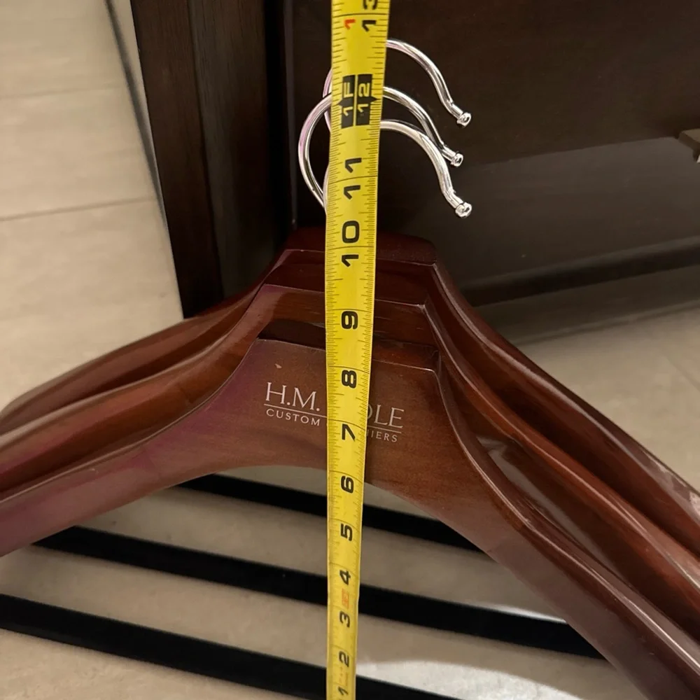 H. M. Cole Custom Clothiers Wooden 3 Thick Coat Hangers